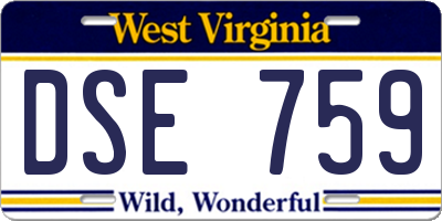 WV license plate DSE759