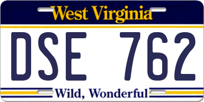 WV license plate DSE762