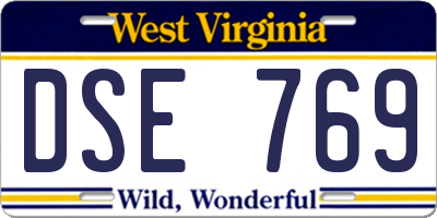 WV license plate DSE769