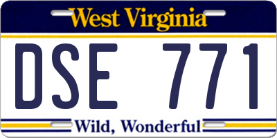 WV license plate DSE771