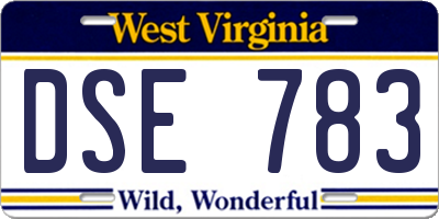 WV license plate DSE783