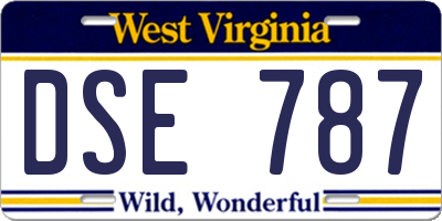 WV license plate DSE787