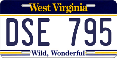 WV license plate DSE795