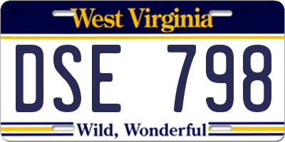 WV license plate DSE798