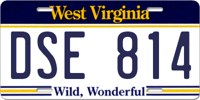 WV license plate DSE814