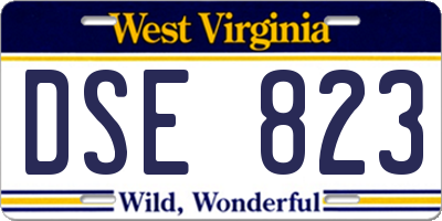WV license plate DSE823