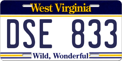 WV license plate DSE833