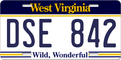 WV license plate DSE842