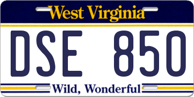 WV license plate DSE850