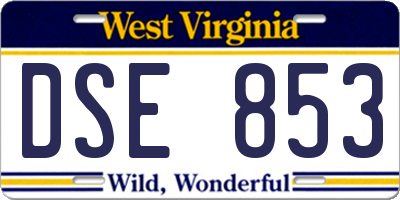 WV license plate DSE853