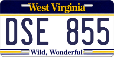 WV license plate DSE855
