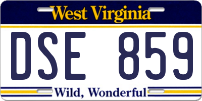 WV license plate DSE859