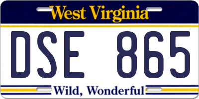 WV license plate DSE865