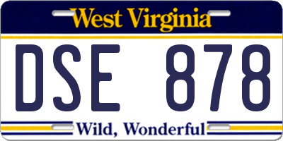 WV license plate DSE878
