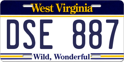 WV license plate DSE887