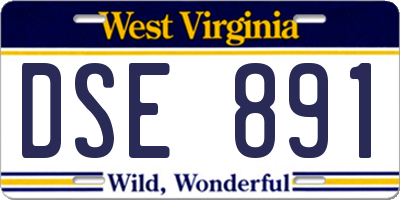 WV license plate DSE891