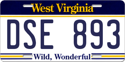 WV license plate DSE893