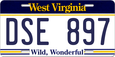 WV license plate DSE897