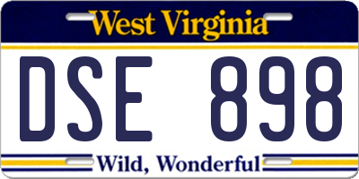 WV license plate DSE898