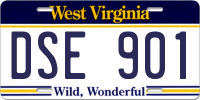 WV license plate DSE901
