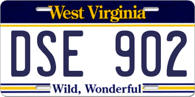 WV license plate DSE902