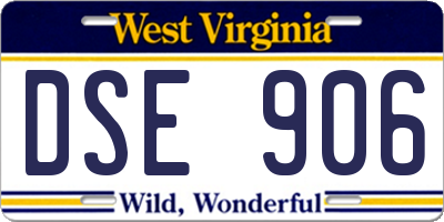 WV license plate DSE906