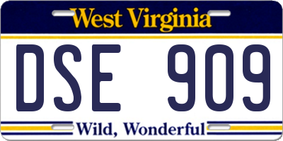 WV license plate DSE909