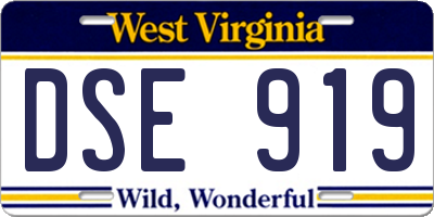 WV license plate DSE919
