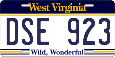 WV license plate DSE923