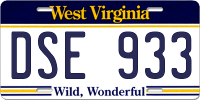 WV license plate DSE933