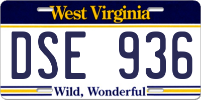 WV license plate DSE936