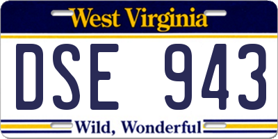 WV license plate DSE943