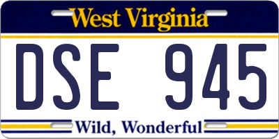 WV license plate DSE945