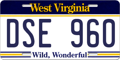 WV license plate DSE960