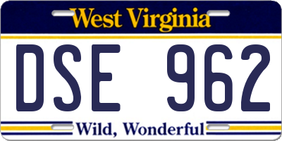 WV license plate DSE962
