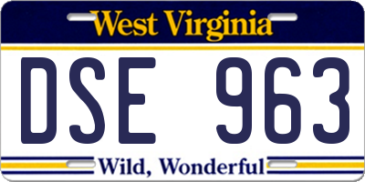 WV license plate DSE963