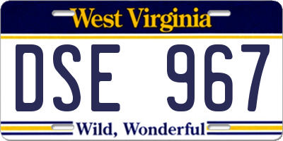 WV license plate DSE967
