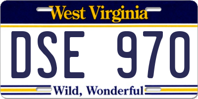 WV license plate DSE970