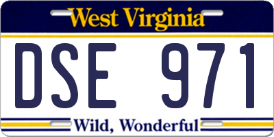 WV license plate DSE971
