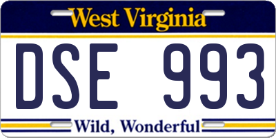 WV license plate DSE993