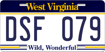 WV license plate DSF079
