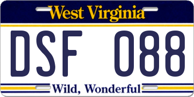 WV license plate DSF088