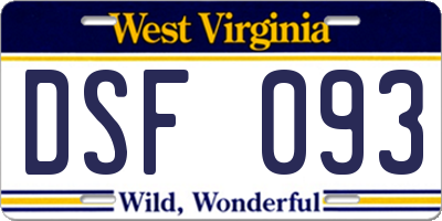 WV license plate DSF093