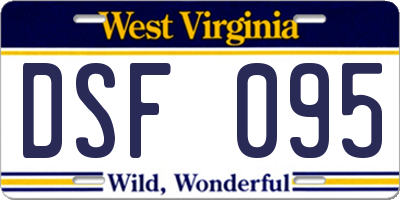 WV license plate DSF095