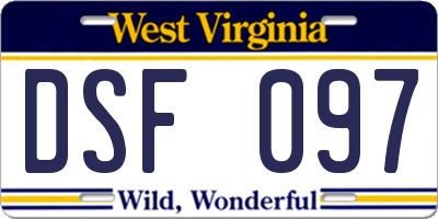 WV license plate DSF097