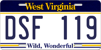 WV license plate DSF119