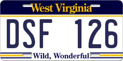 WV license plate DSF126