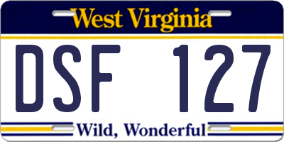 WV license plate DSF127