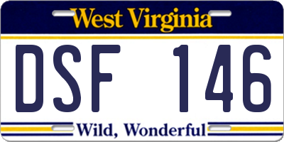 WV license plate DSF146