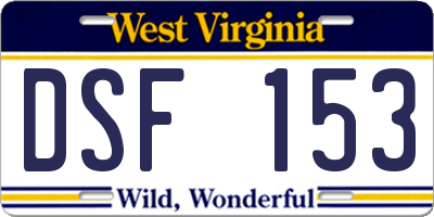 WV license plate DSF153